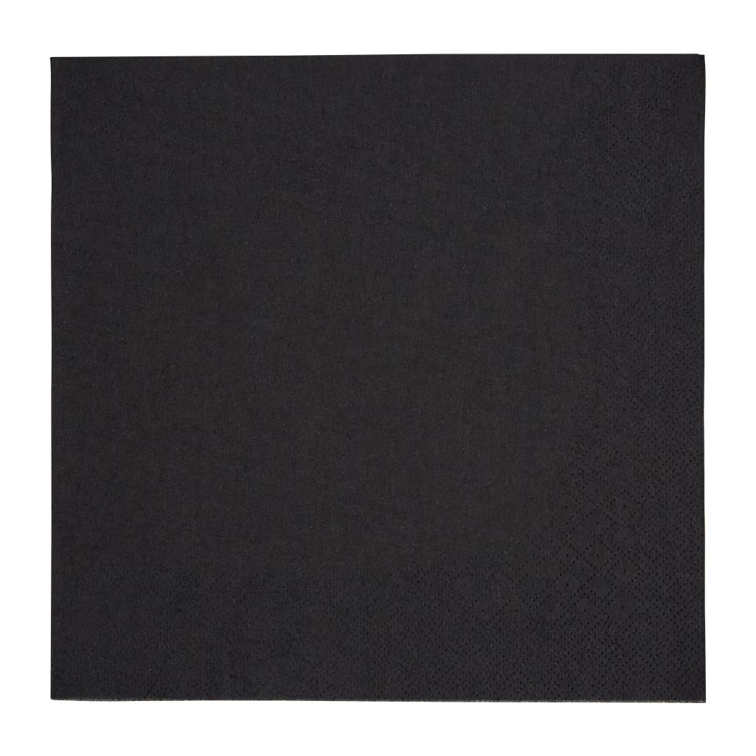 Fiesta Recyclable Dinner Napkin Black 400x400mm 3ply 1/4 Fold (Pack of 1000) - FE257