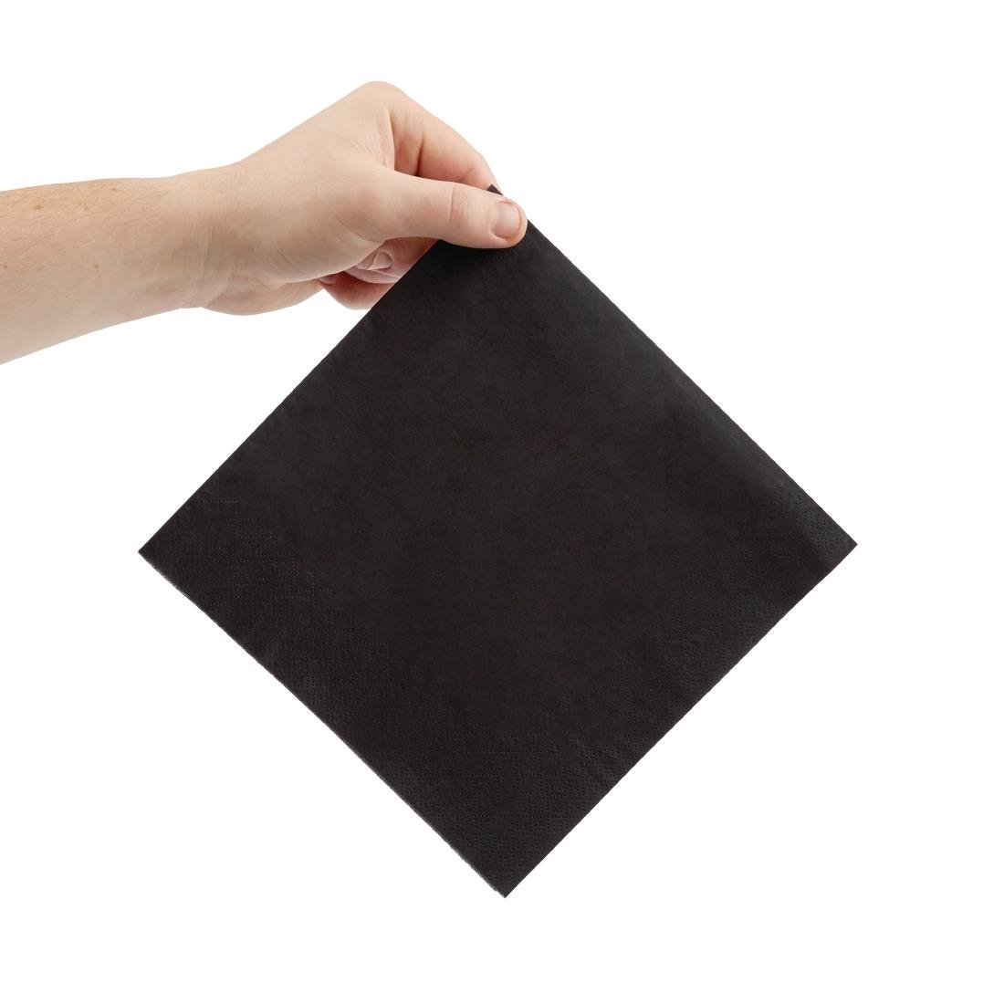 Fiesta Recyclable Dinner Napkin Black 400x400mm 3ply 1/4 Fold (Pack of 1000) - FE257