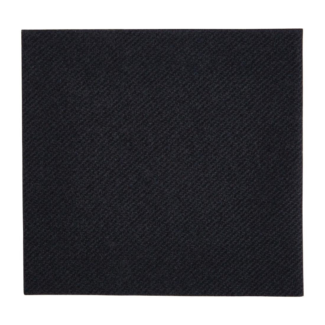Fiesta Recyclable Premium Tablin Cocktail Napkin Black 24x24cm Airlaid 1/4 Fold (Pk 2400) - FE263
