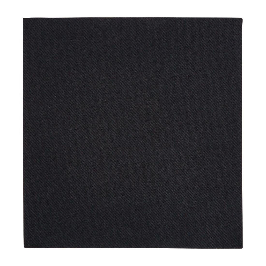 Fiesta Recyclable Premium Tablin Dinner Napkin Black 40x40cm Airlaid 1/4 Fold (Pack of 500) - FE270