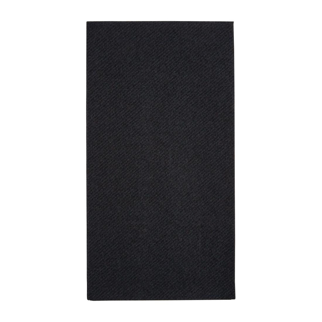 Fiesta Recyclable Premium Tablin Dinner Napkin Black 400x400mm Airlaid 1/8 Fold (Pack of 500) - FE276