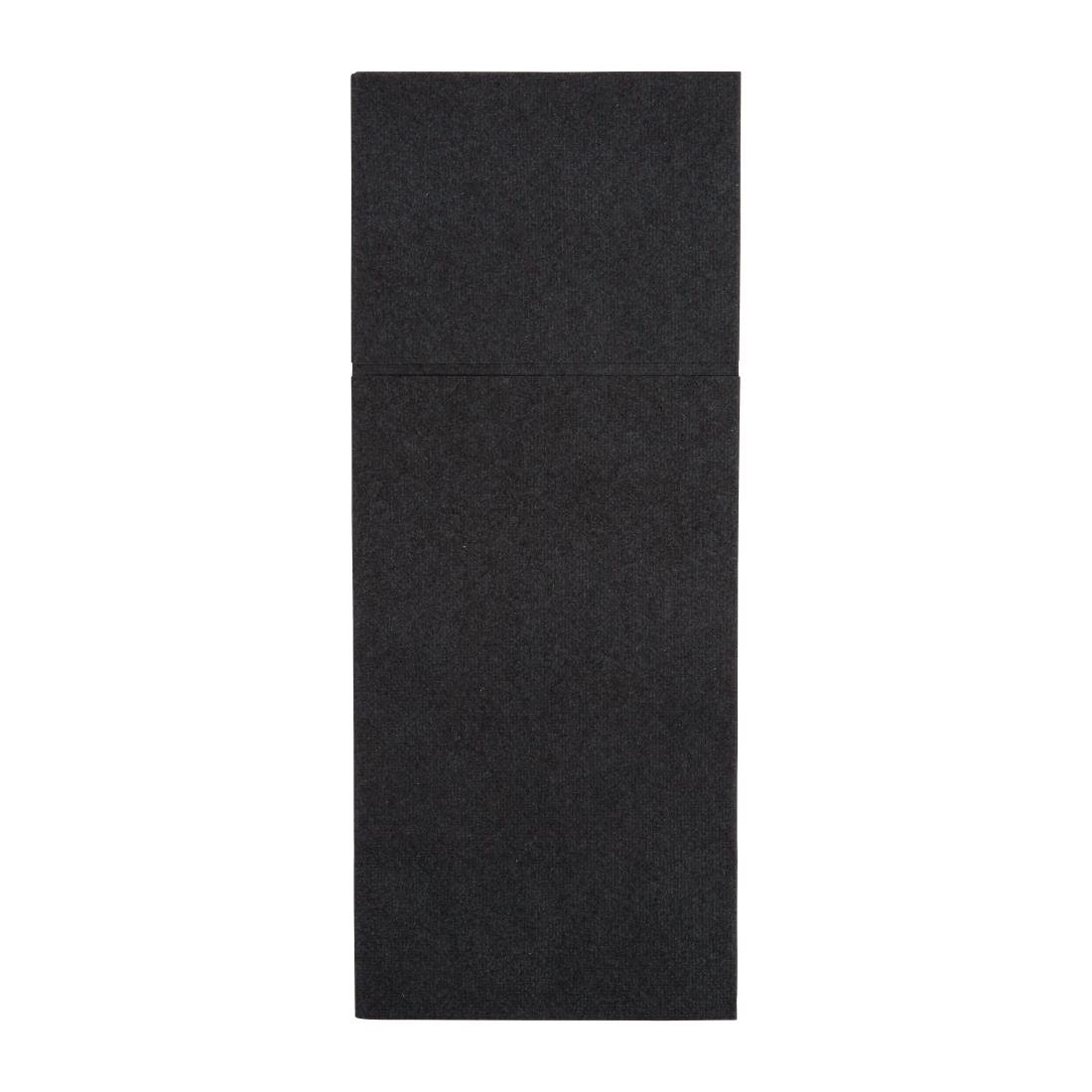 Fiesta Recyclable Premium Tablin Dinner Napkin Black 480x400mm Airlaid Pocket Fold (Pack of 400) - FE280