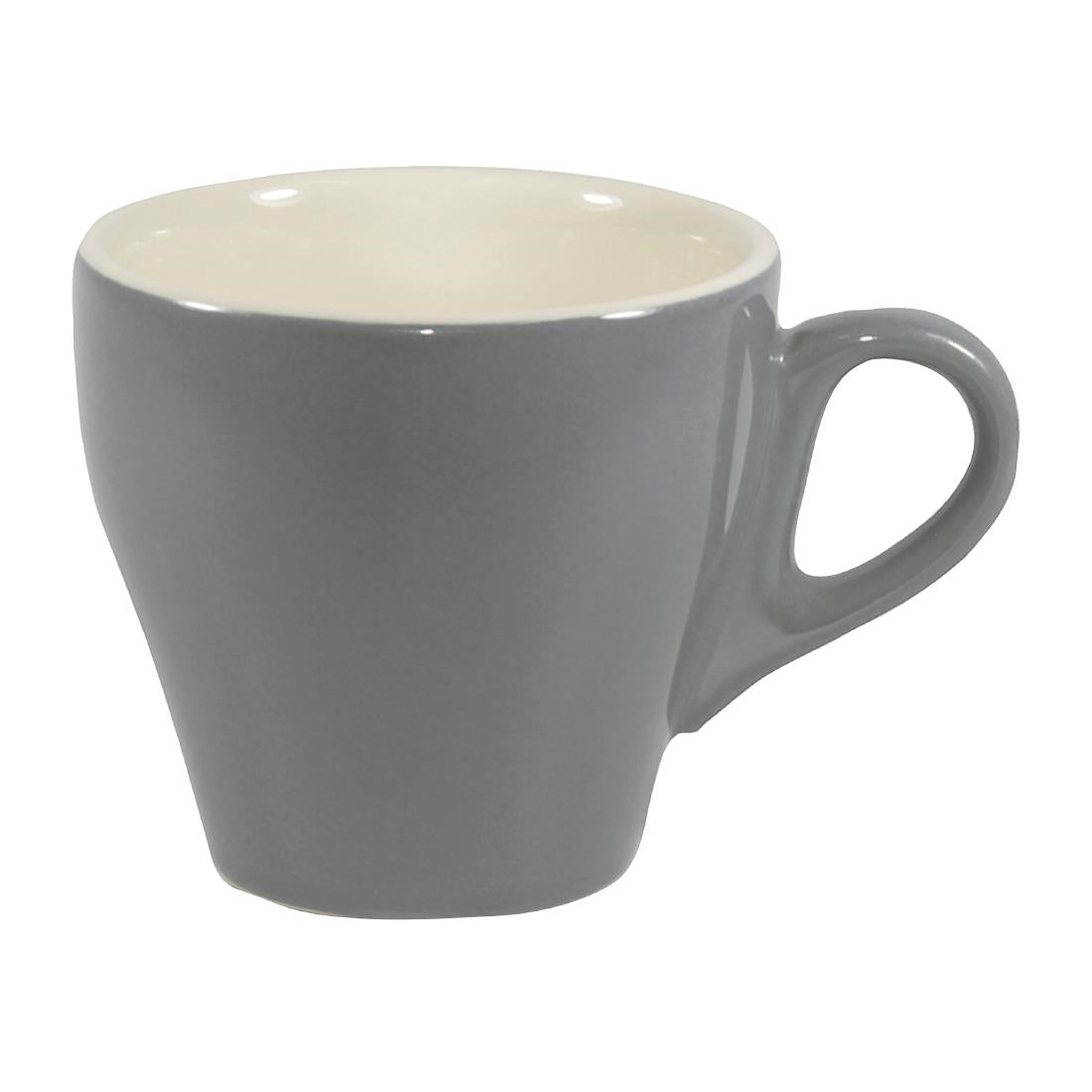 Brew Long Black Coffee Cups French Grey/White 180ml (6 Pack) - FL202