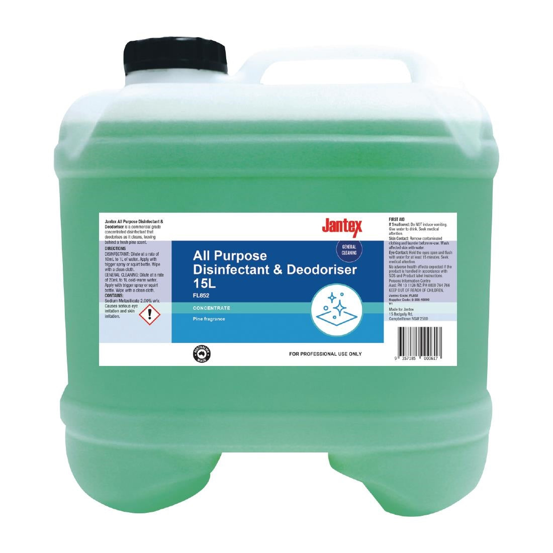 Jantex Multi Purpose Disinfectant & Deodoriser Concentrate 15Ltr - FL852