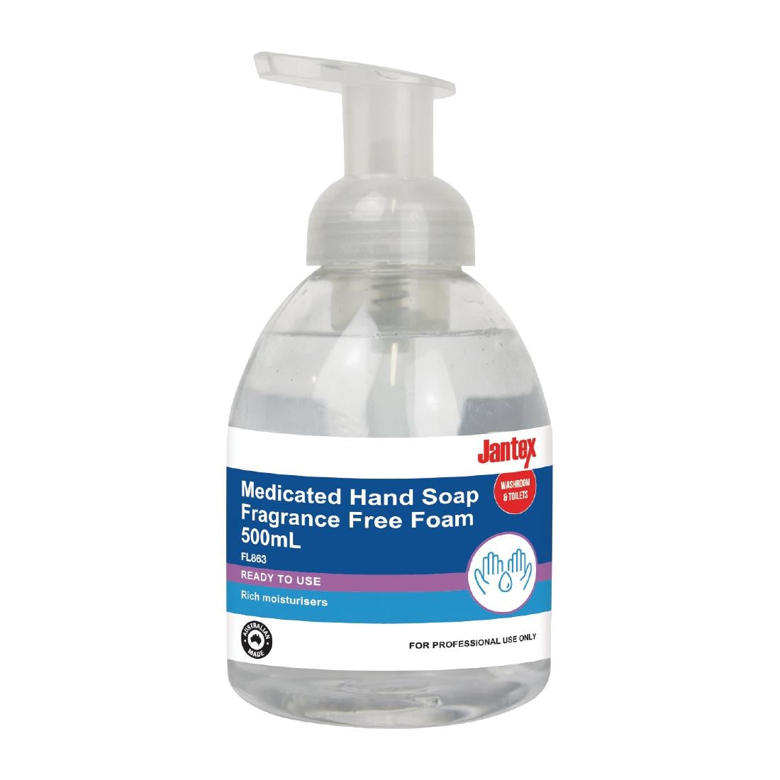 Jantex Medicated Hand Soap Fragrance Free Foam 500ml - FL863