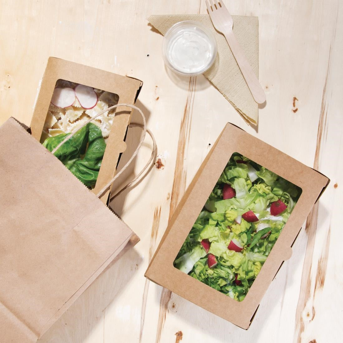 Fiesta Salad Box with PET Window 1200ml (Pack of 150) - FN898