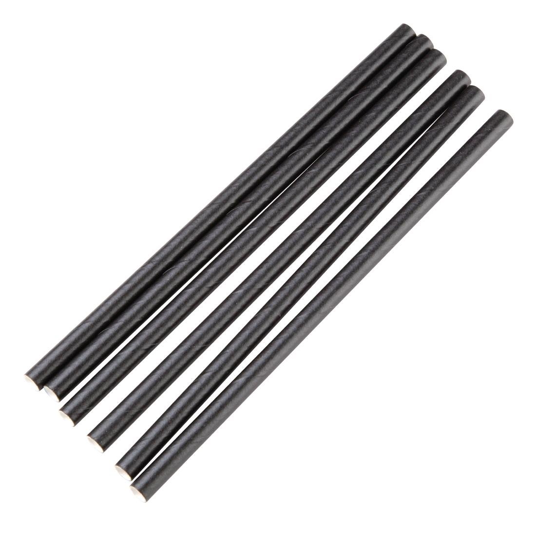 Fiesta Compostable Individually Wrapped Paper Cocktail Stirrer Straws Black (Pack of 250) - FP441
