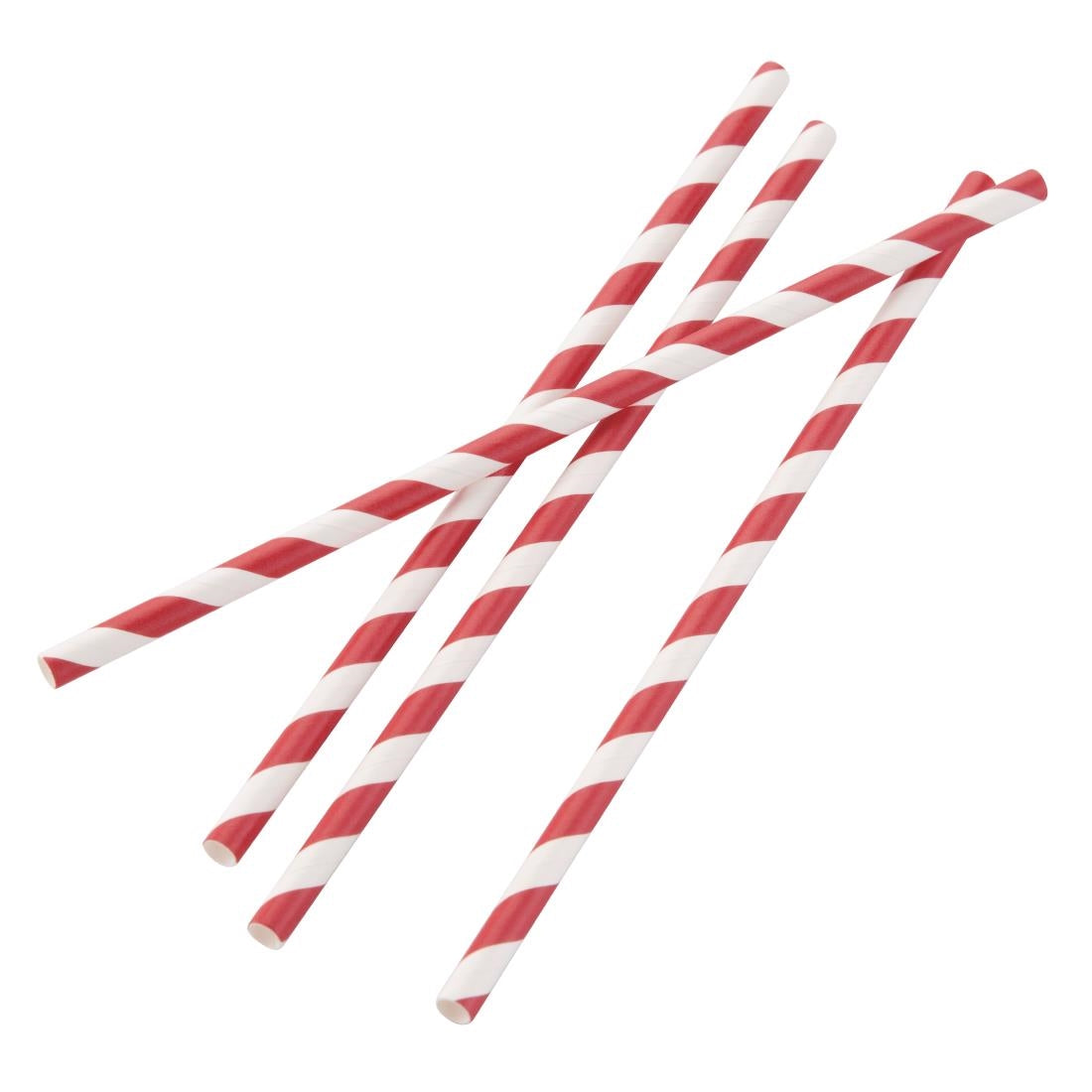 Fiesta Compostable Individually Wrapped Paper Straws Red Stripes (Pack of 250) - FP442