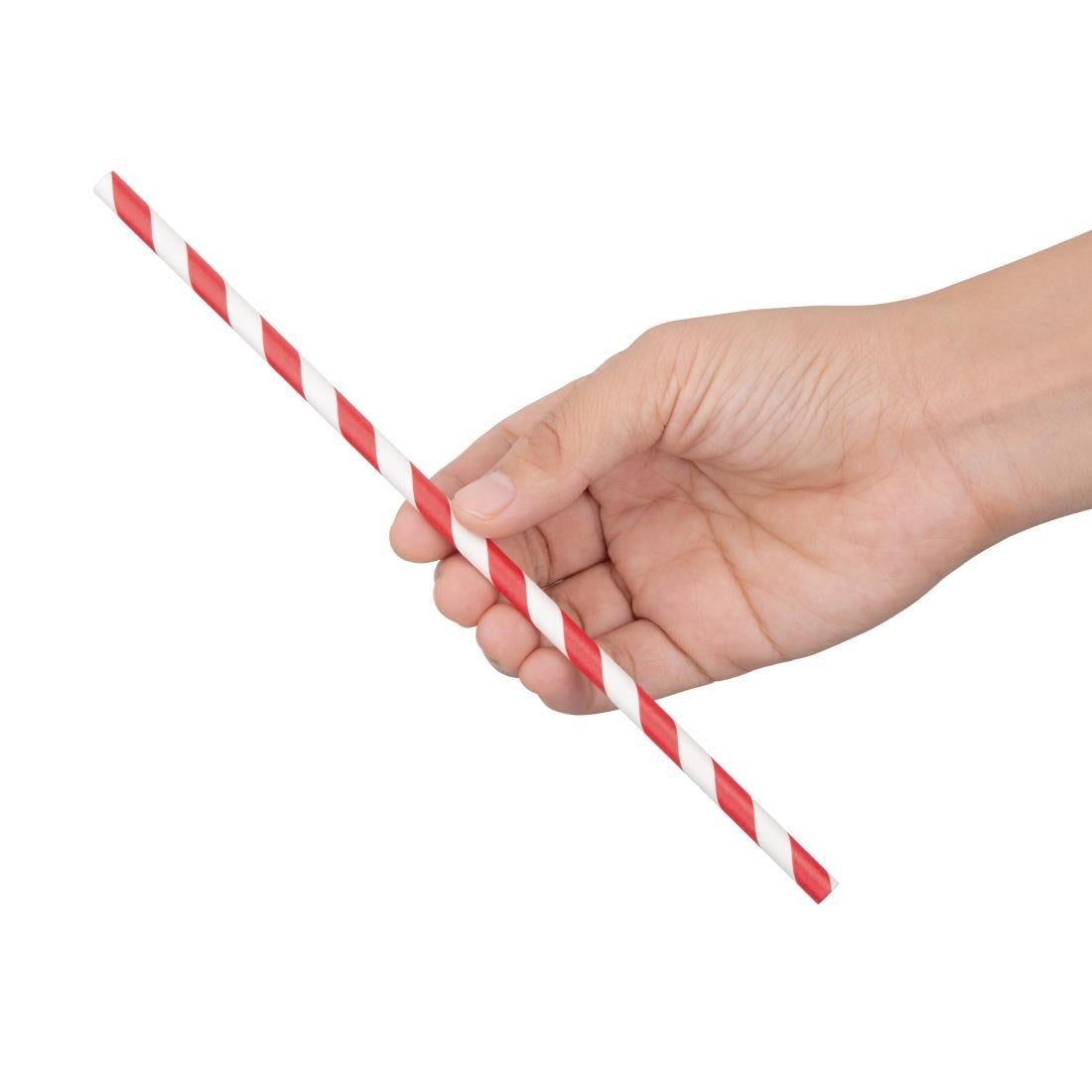 Fiesta Compostable Individually Wrapped Paper Straws Red Stripes (Pack of 250) - FP442