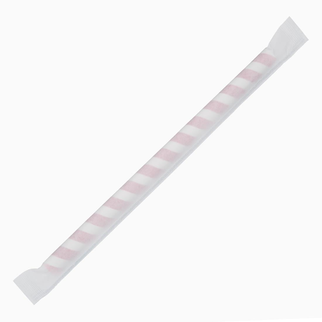Fiesta Compostable Individually Wrapped Paper Smoothie Straws Red Stripes (Pack of 250) - FP443