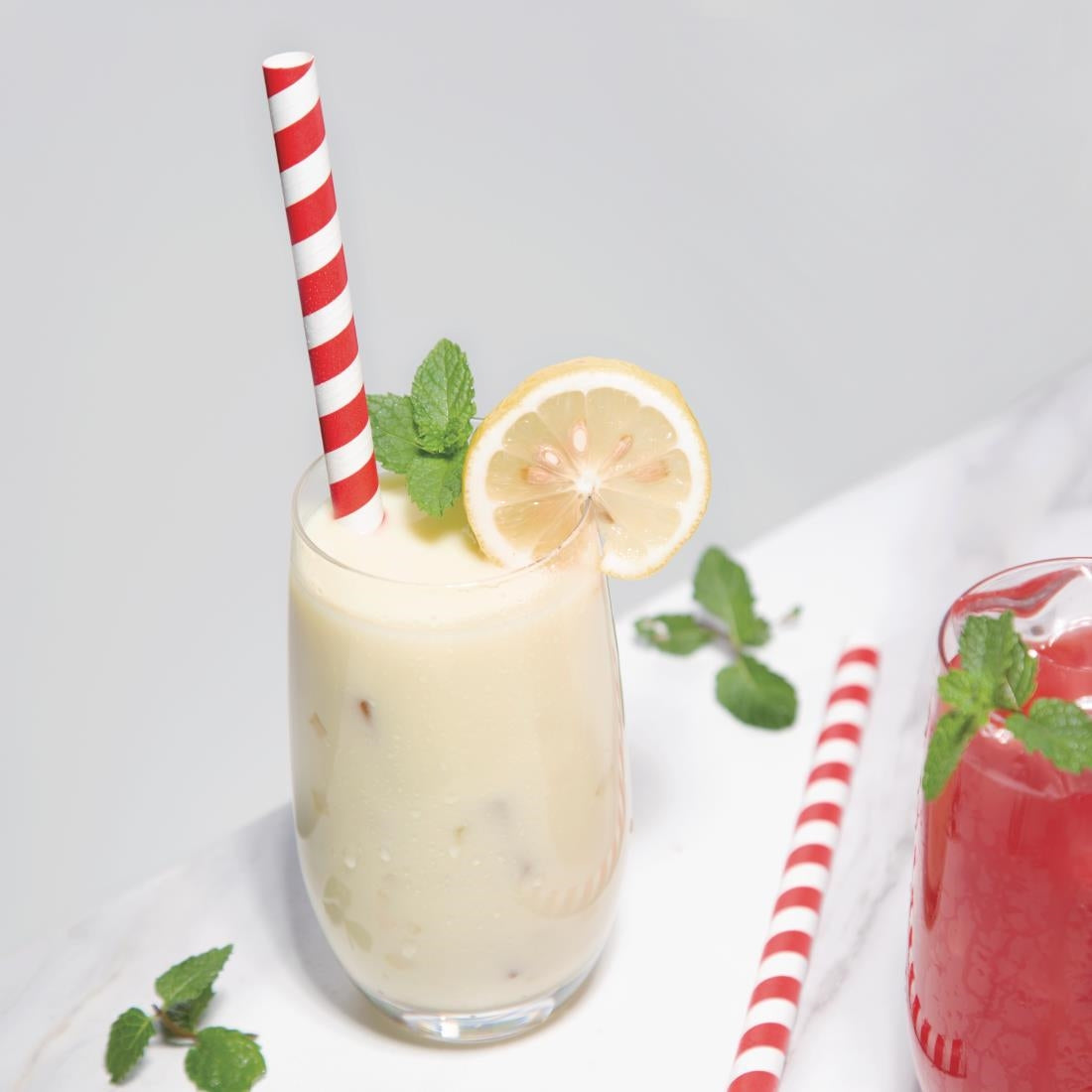 Fiesta Compostable Individually Wrapped Paper Smoothie Straws Red Stripes (Pack of 250) - FP443