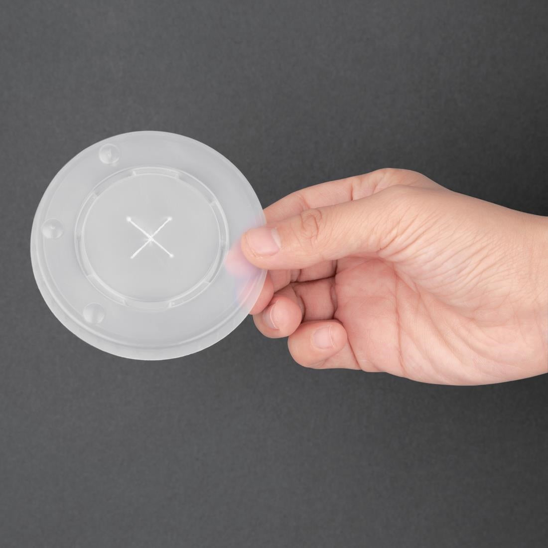 Fiesta Recyclable Polystyrene Lids for 340ml Cold Paper Cups 80mm (Pack of 1000) - FP783