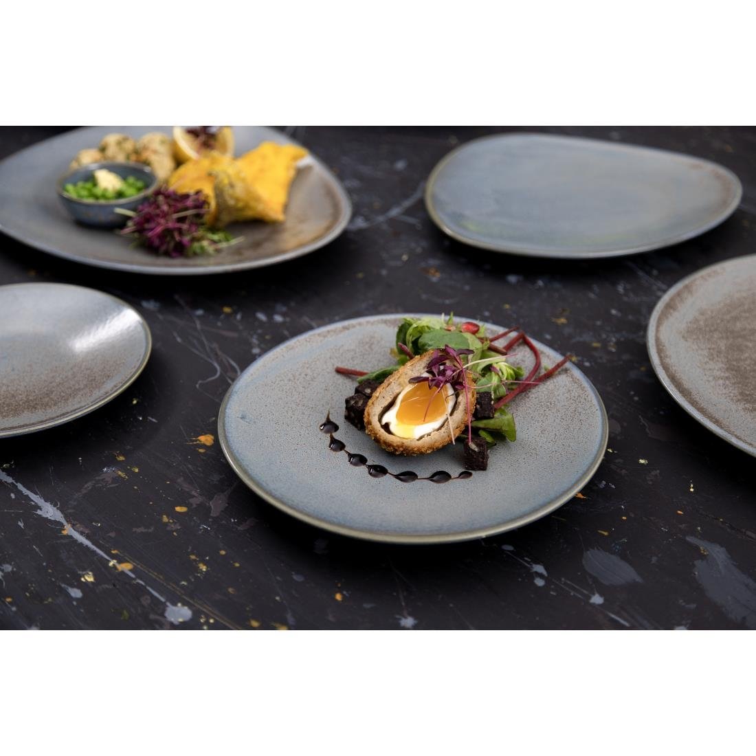 Olympia Ember Blue Coupe Plates 180mm (6 Pack) - FU172