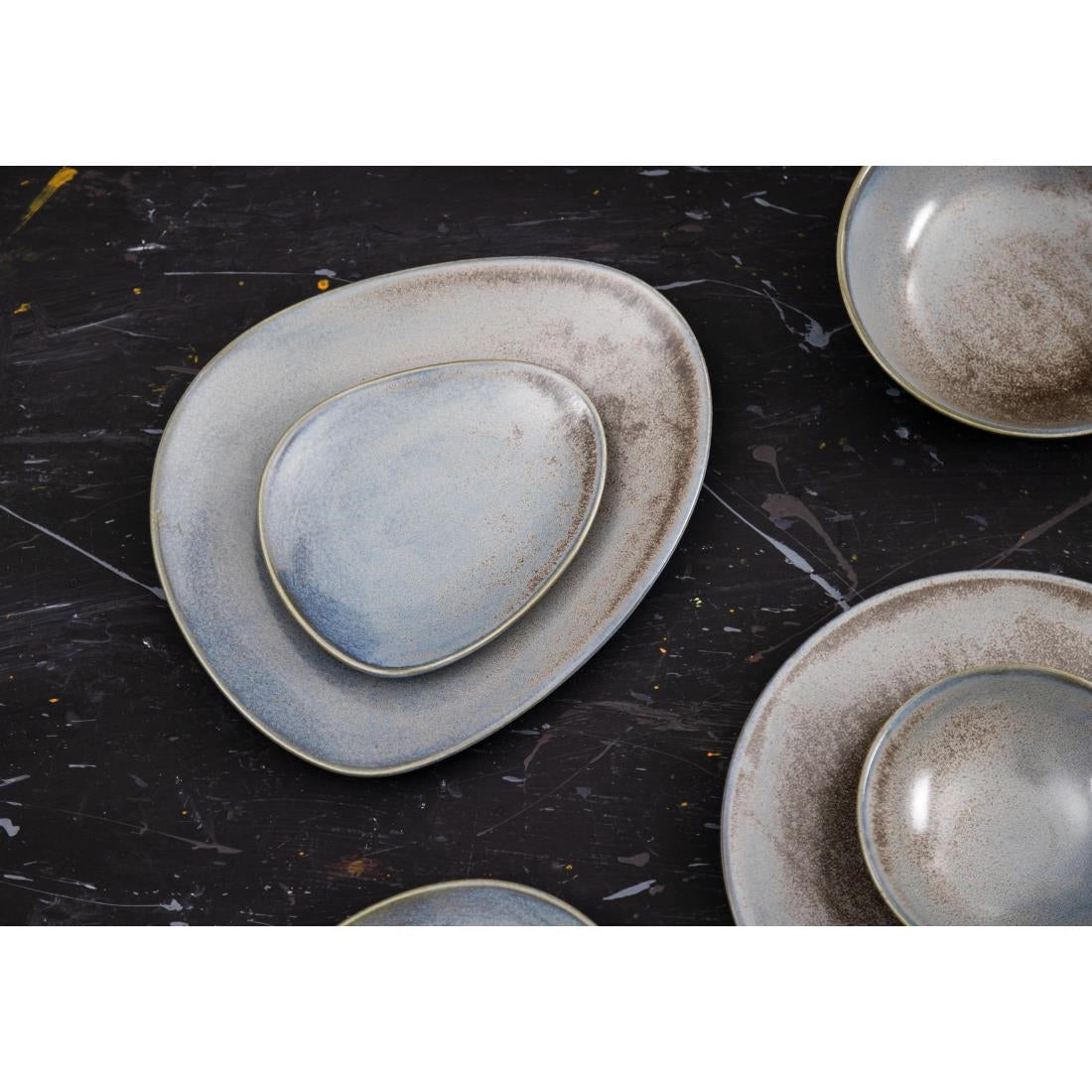 Olympia Ember Blue Coupe Plates 230mm (6 Pack) - FU171