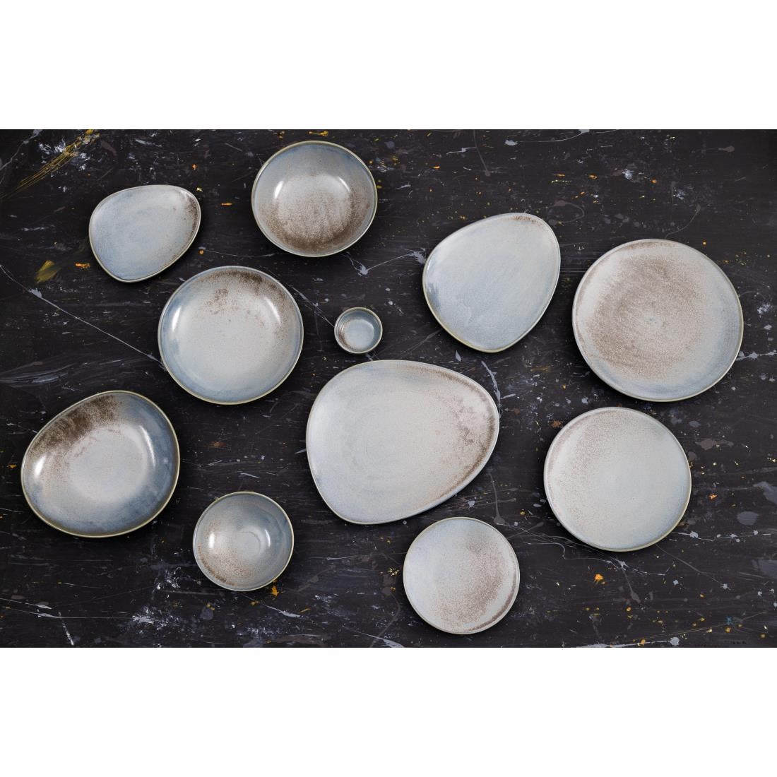 Olympia Ember Blue Coupe Plates 230mm (6 Pack) - FU171