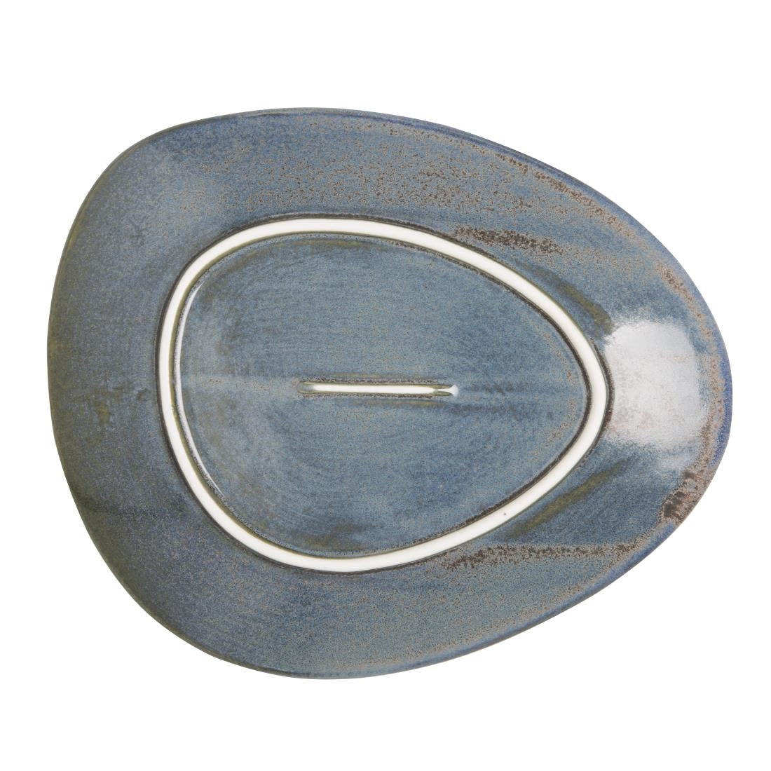 Olympia Ember Blue Triangle Plates 250mm (6 Pack) - FU179