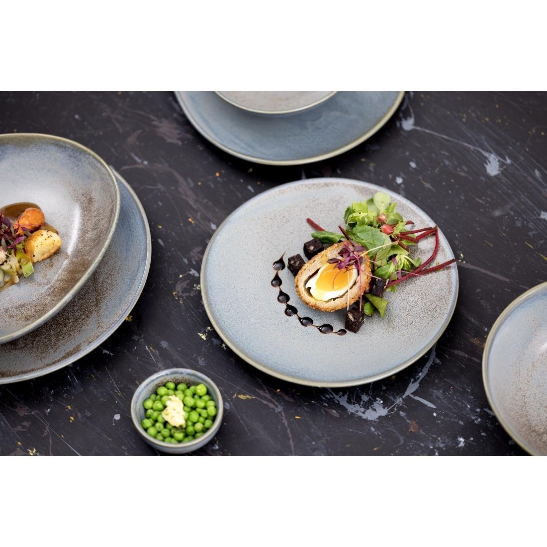 Olympia Ember Blue Triangle Plates 250mm (6 Pack) - FU179