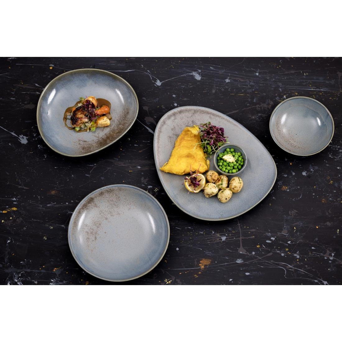 Olympia Ember Blue Coupe Bowls 152mm (6 Pack) - FU173