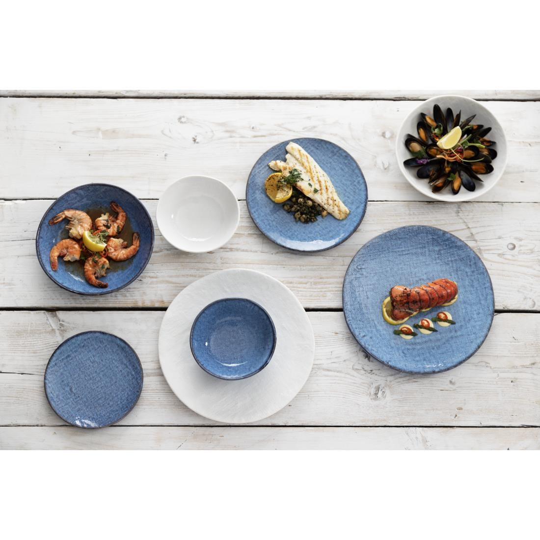 Olympia Denim White Coupe Bowls 160mm (6 Pack) - FU229