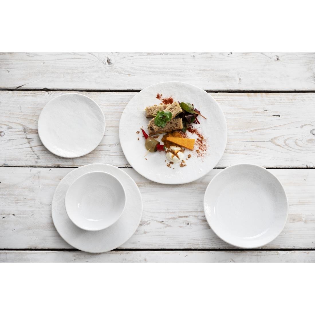 Olympia Denim White Coupe Plates 285mm (4 Pack) - FU227