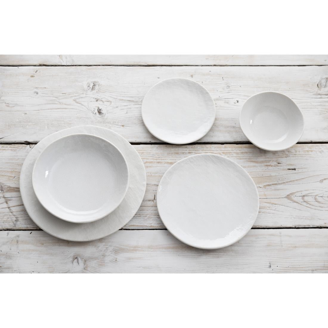 Olympia Denim White Coupe Plates 285mm (4 Pack) - FU227