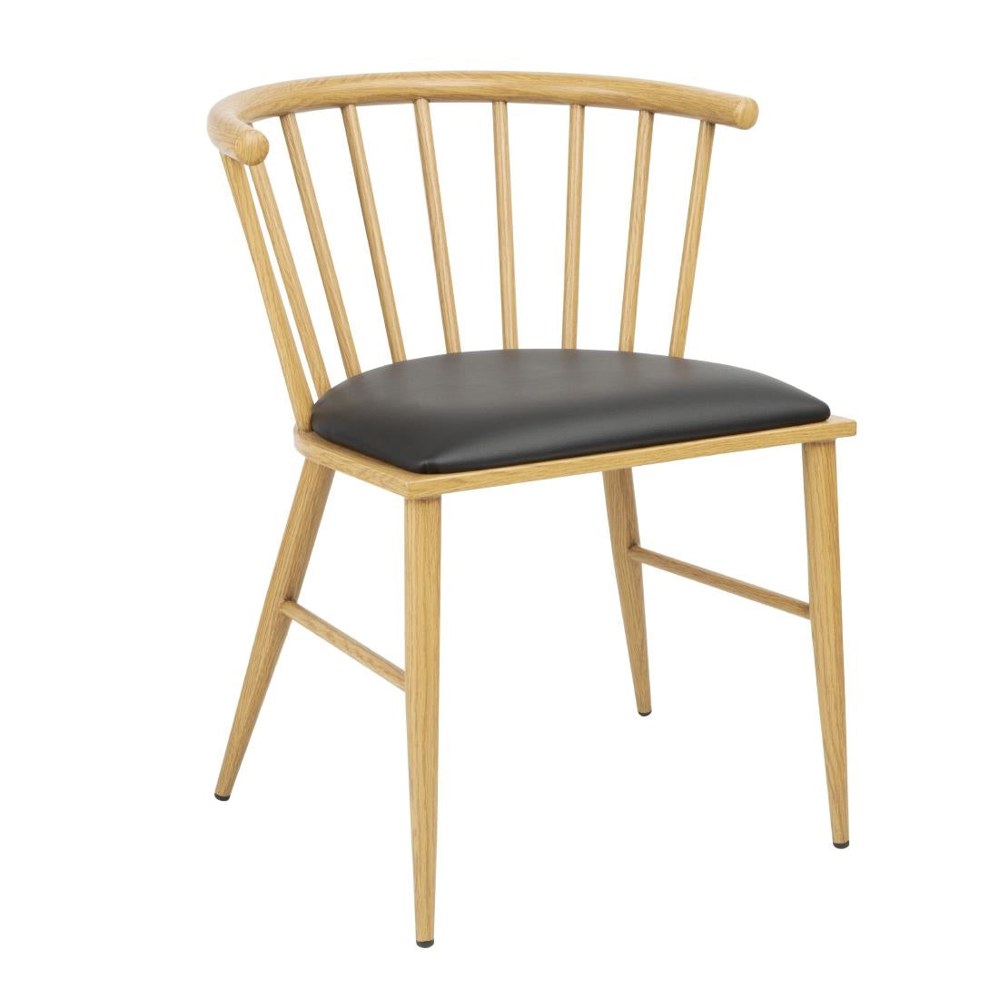 Bolero Harrowdene Padded Metal Side Chairs Wood Effect (2 Pack) - FU528