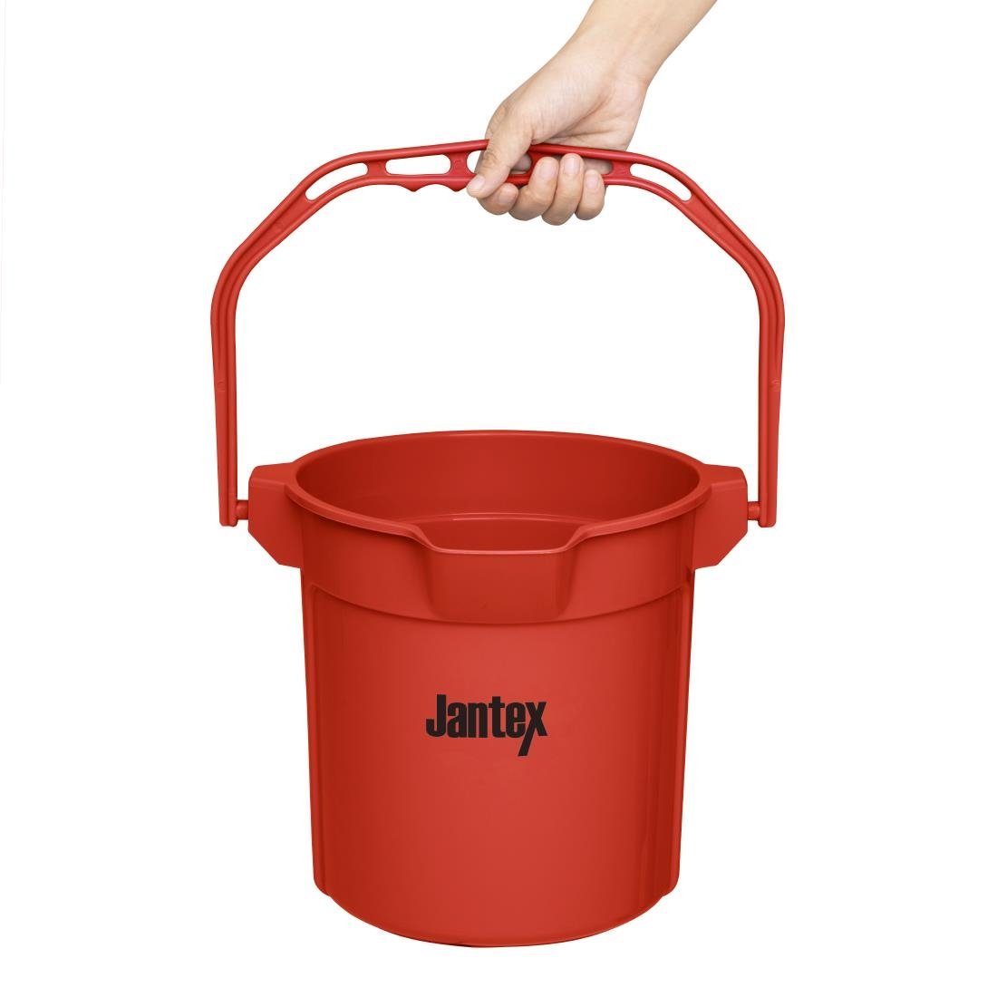 Jantex Red Graduated Bucket with Pouring Lip 10ltr - FU832