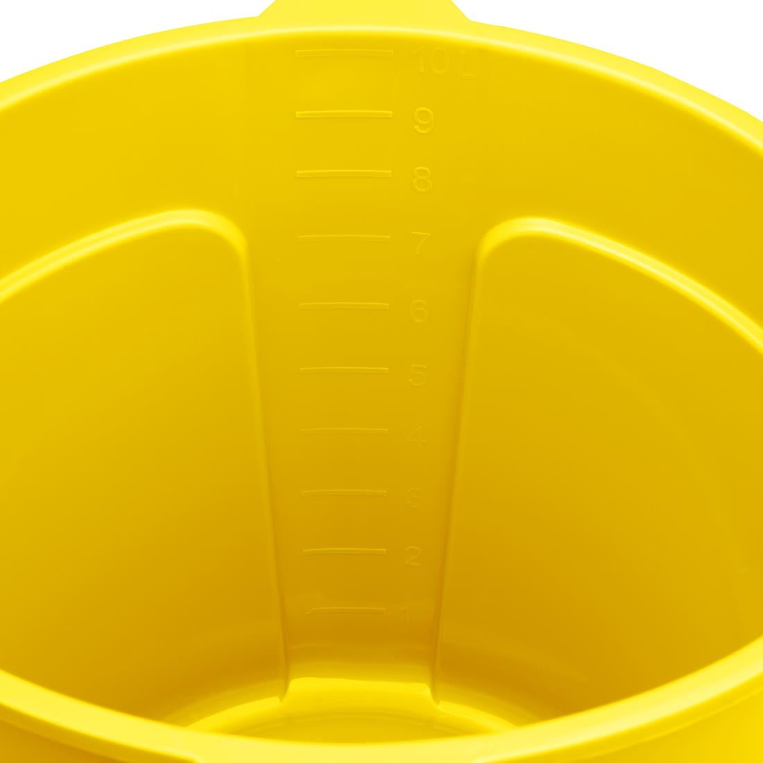 Jantex Yellow Graduated Bucket with Pouring Lip 10ltr - FU834