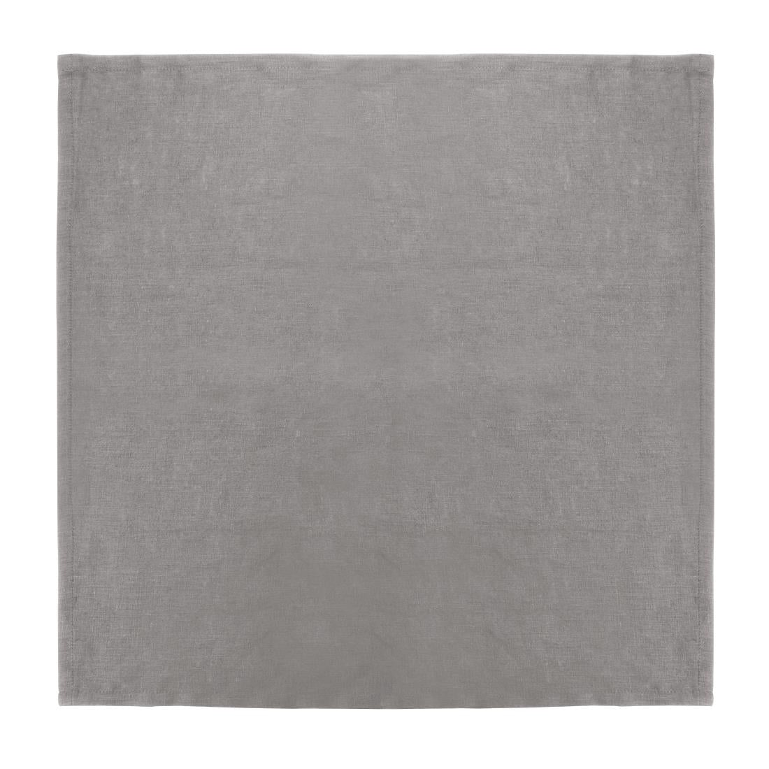 Olympia Linen Table Napkin Grey 400x400mm (12 Pack) - FW698