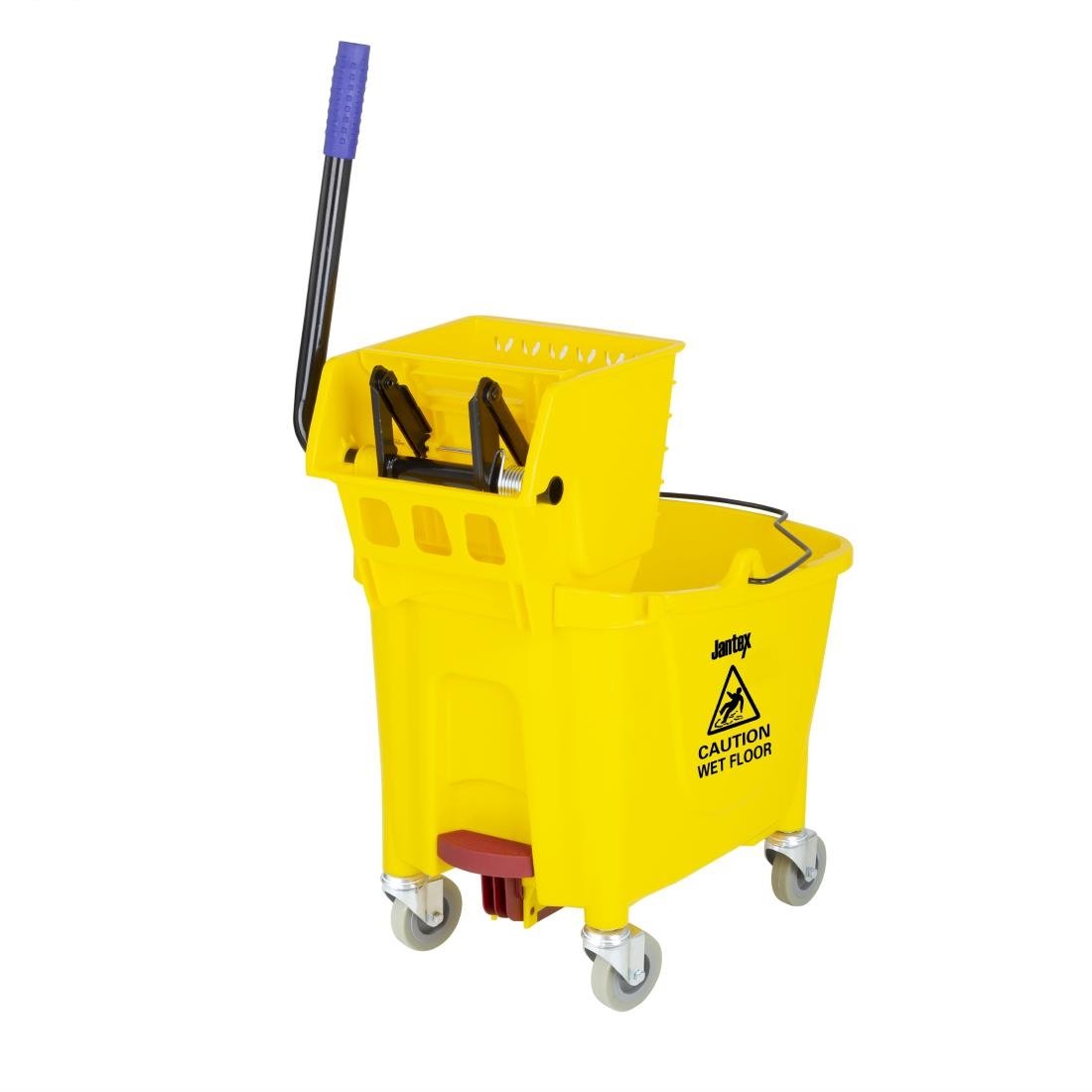 Jantex 30ltr Mop Bucket with Foot Pedal release - Yellow - FW866