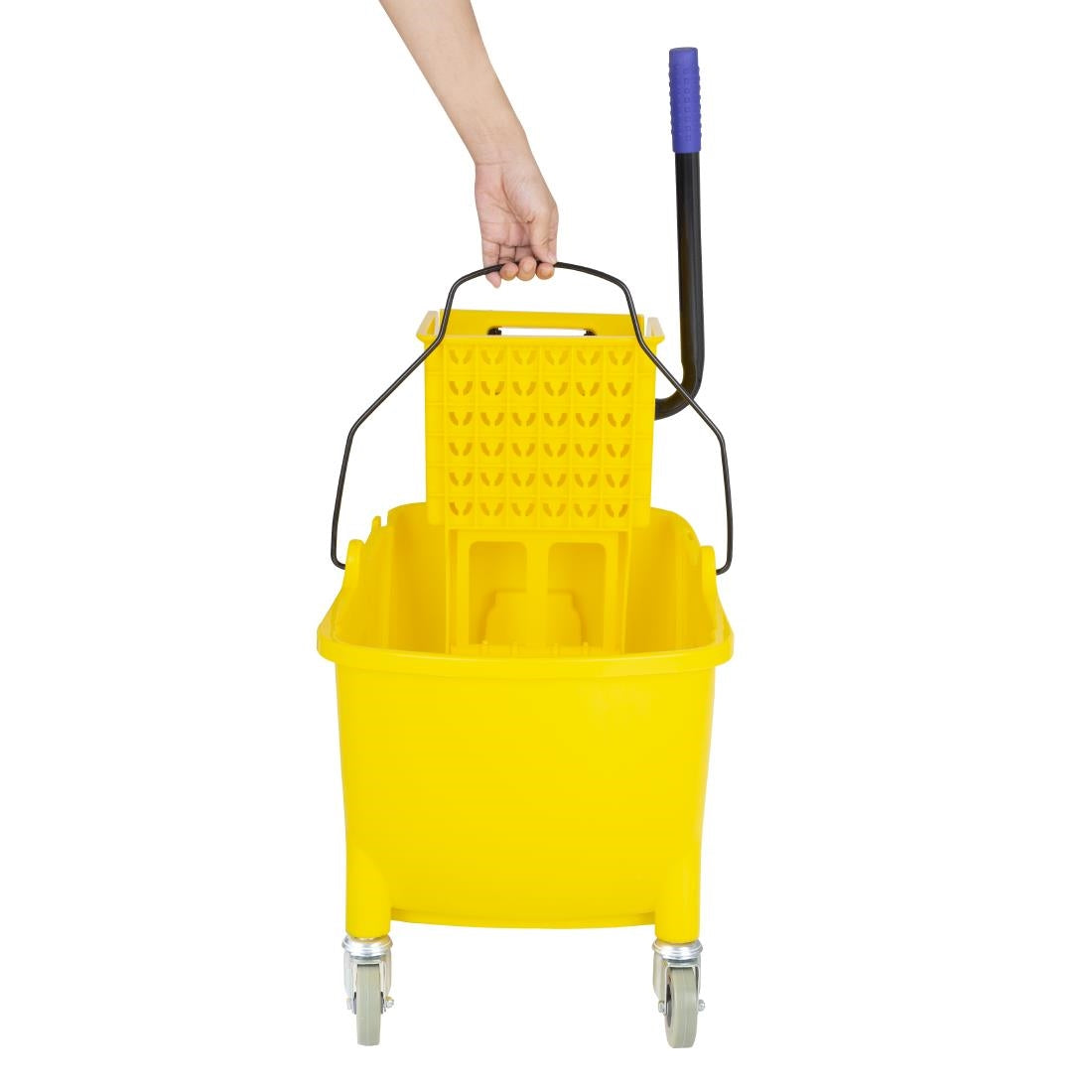 Jantex 30ltr Mop Bucket with Foot Pedal release - Yellow - FW866