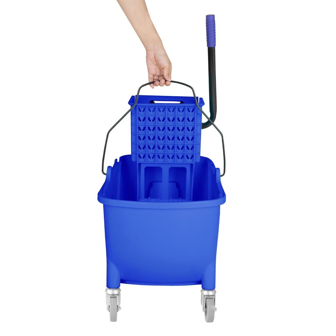 Jantex 30ltr Mop Bucket with Foot Pedal release - Blue - FW869