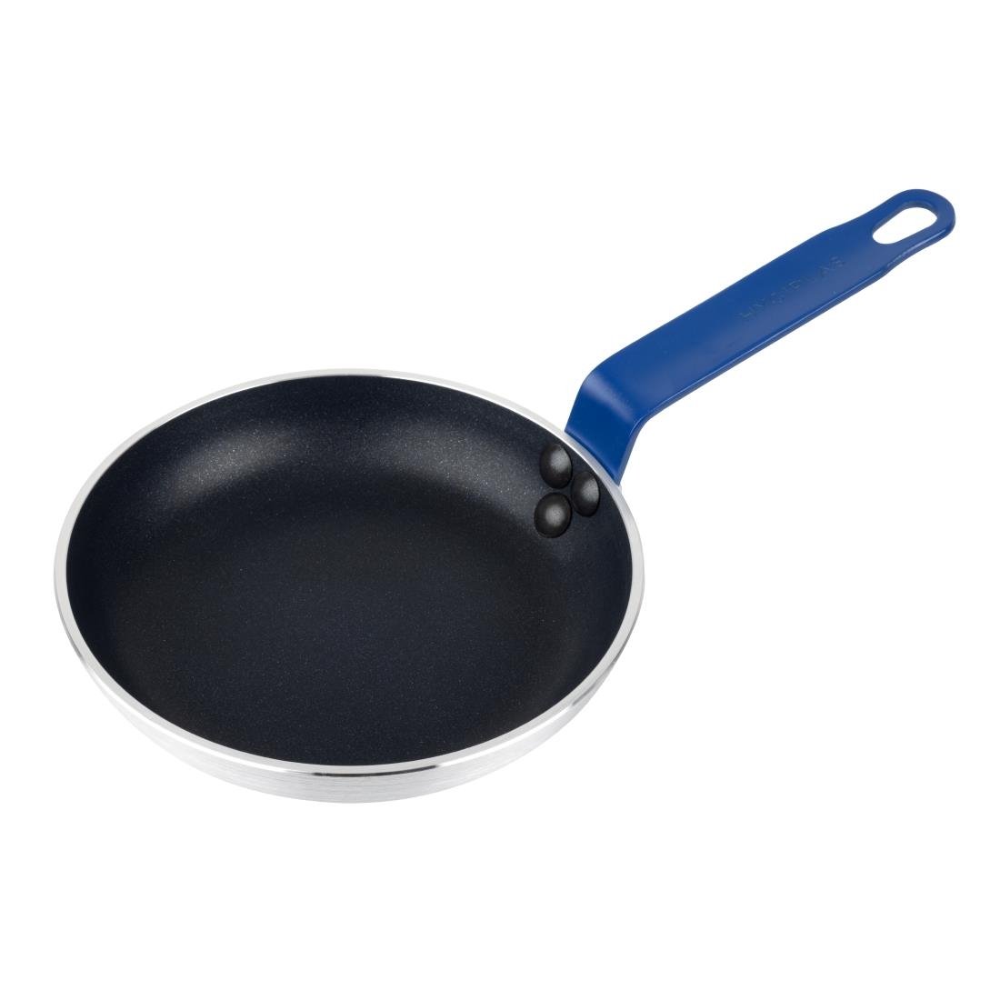 Hygiplas Aluminium Non-Stick Teflon Platinum Plus Frying Pan with Blue Handle 200mm - HT970