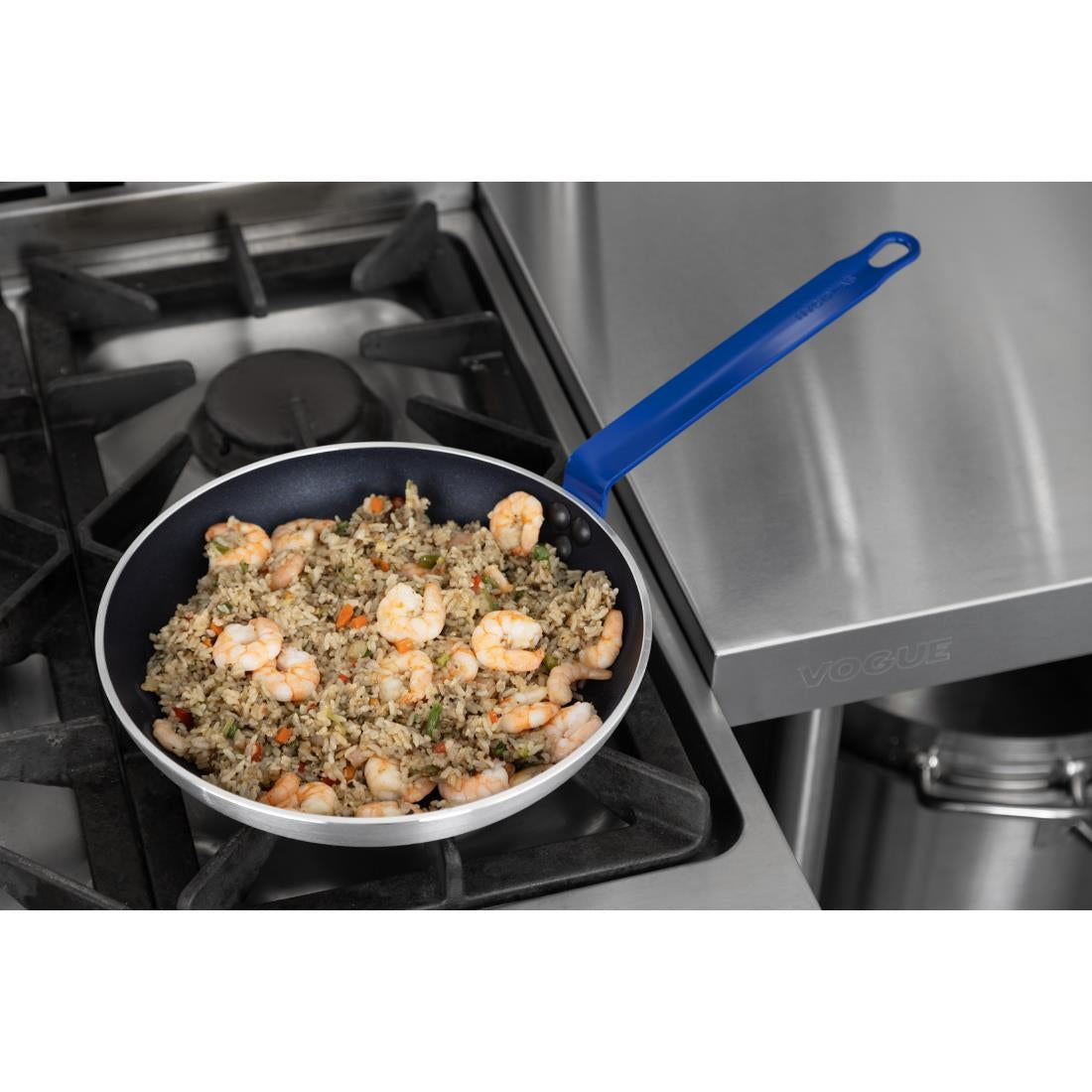 Hygiplas Aluminium Teflon Platinum Plus Frying Pan with Blue Handle 280mm - HT972