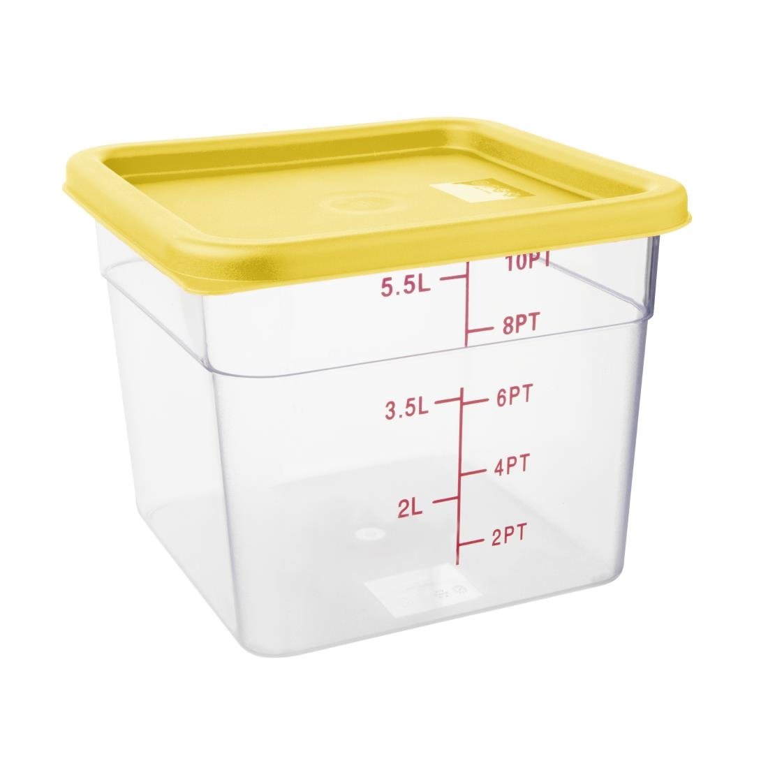 Hygiplas Square Food Storage Container Lid Yellow Medium - FX138