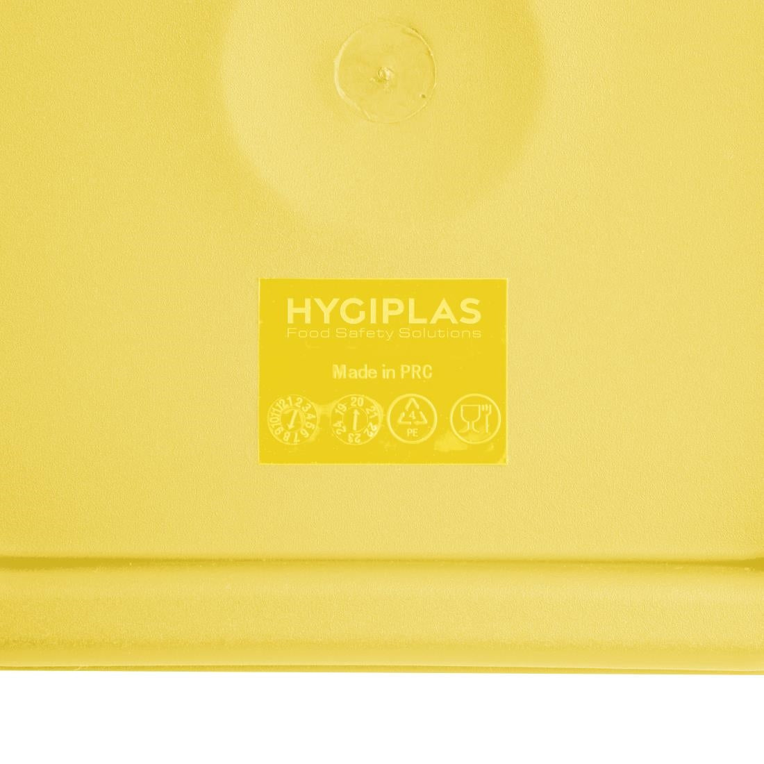 Hygiplas Square Food Storage Container Lid Yellow Medium - FX138