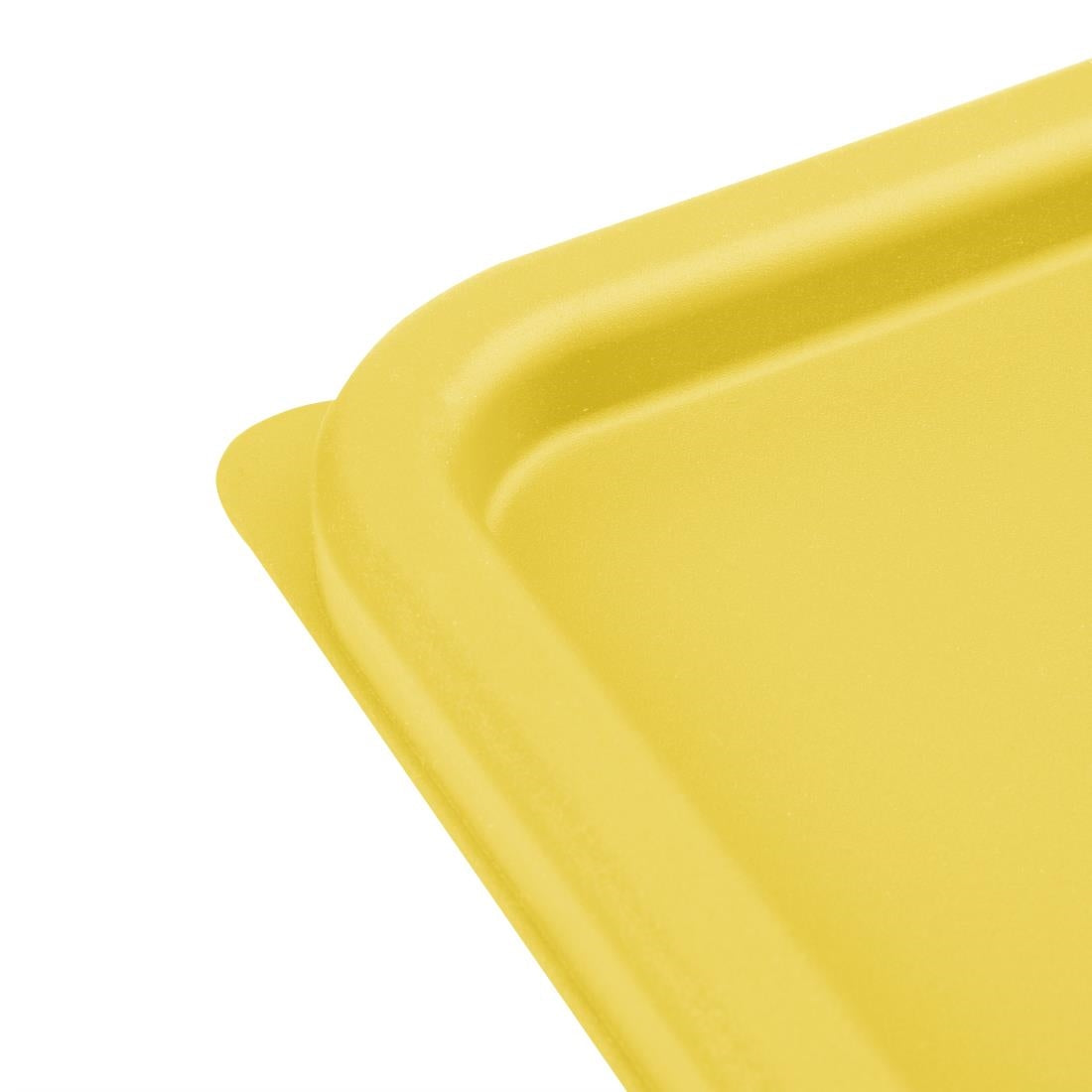 Hygiplas Square Food Storage Container Lid Yellow Medium - FX138
