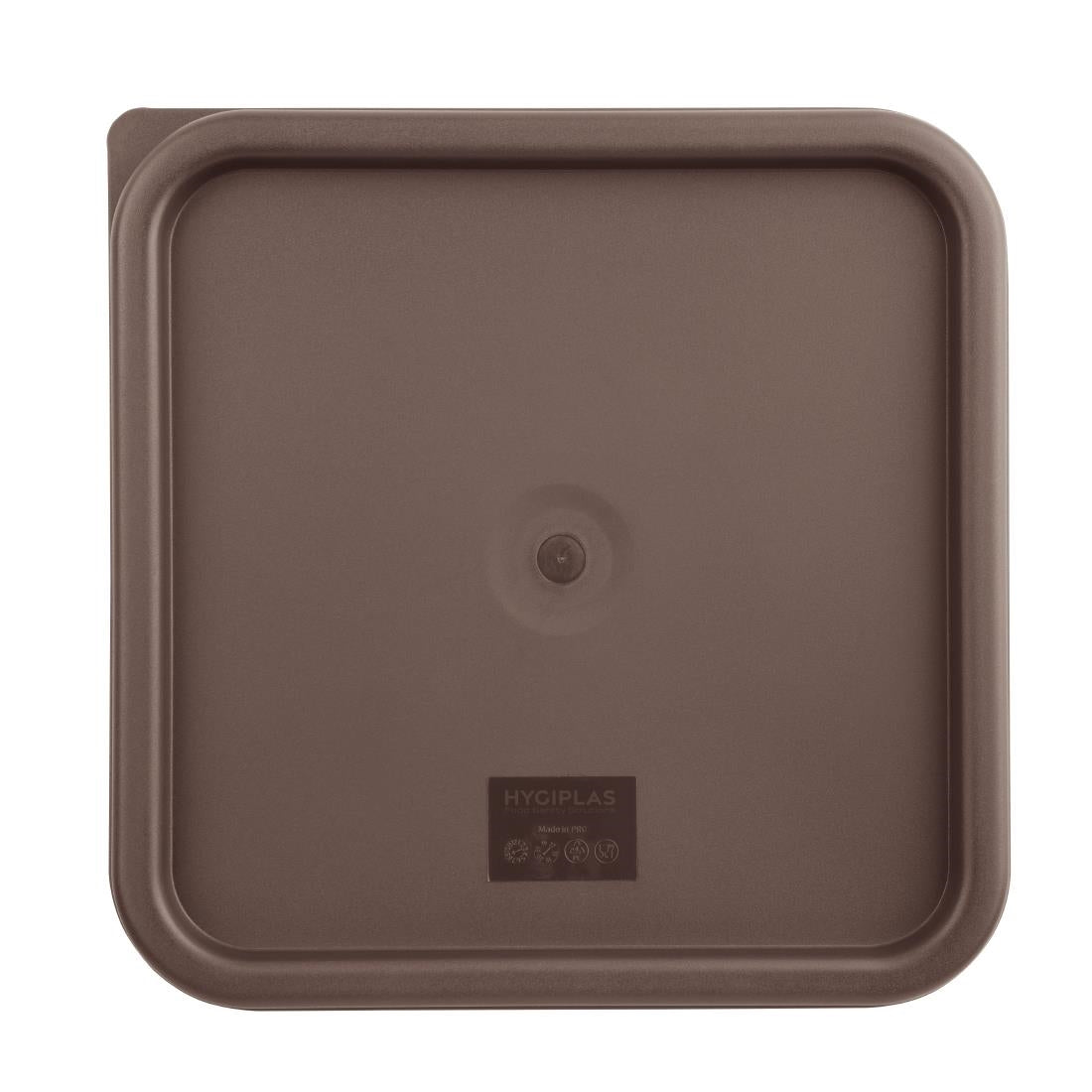 Hygiplas Square Food Storage Container Lid Brown Large - FX142