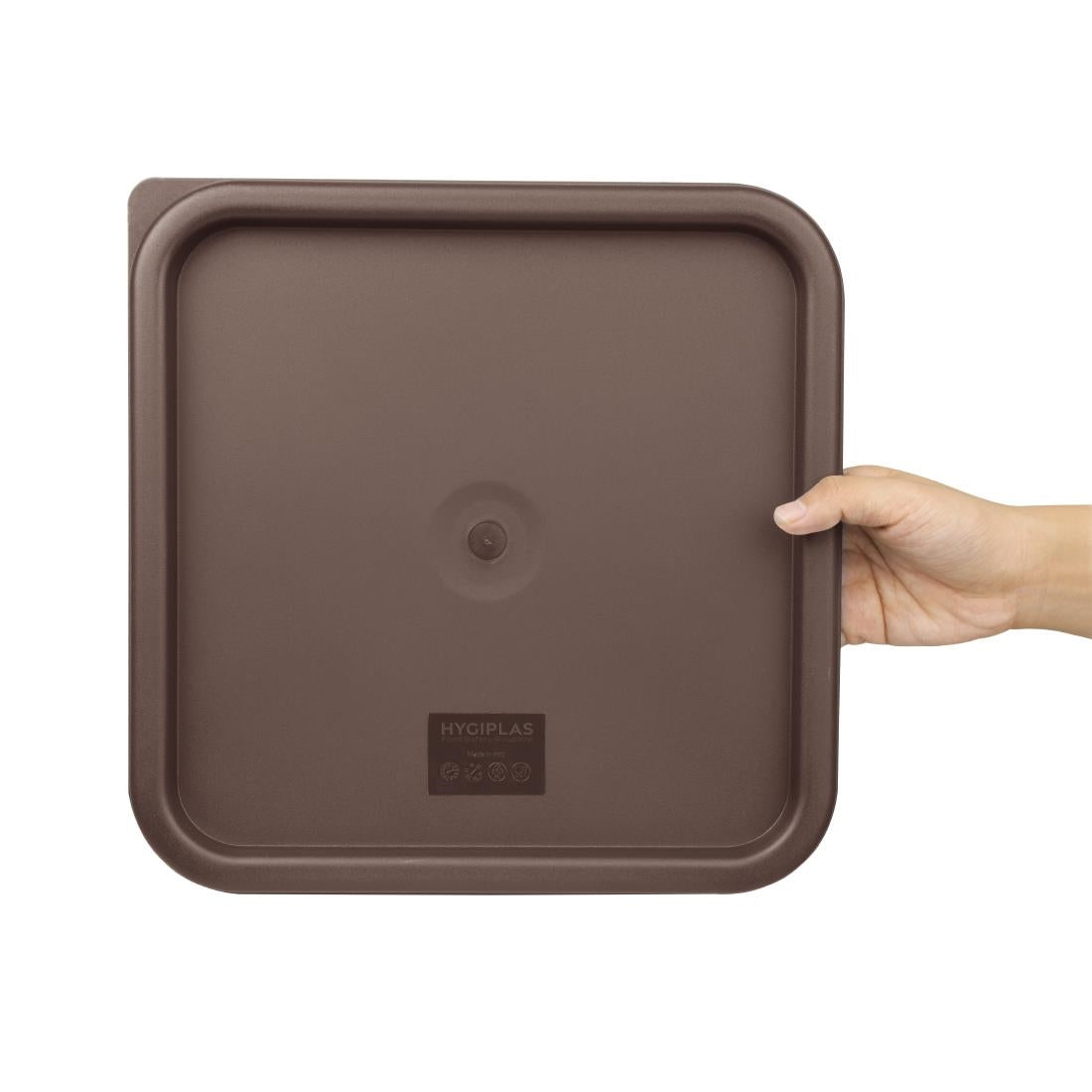 Hygiplas Square Food Storage Container Lid Brown Large - FX142