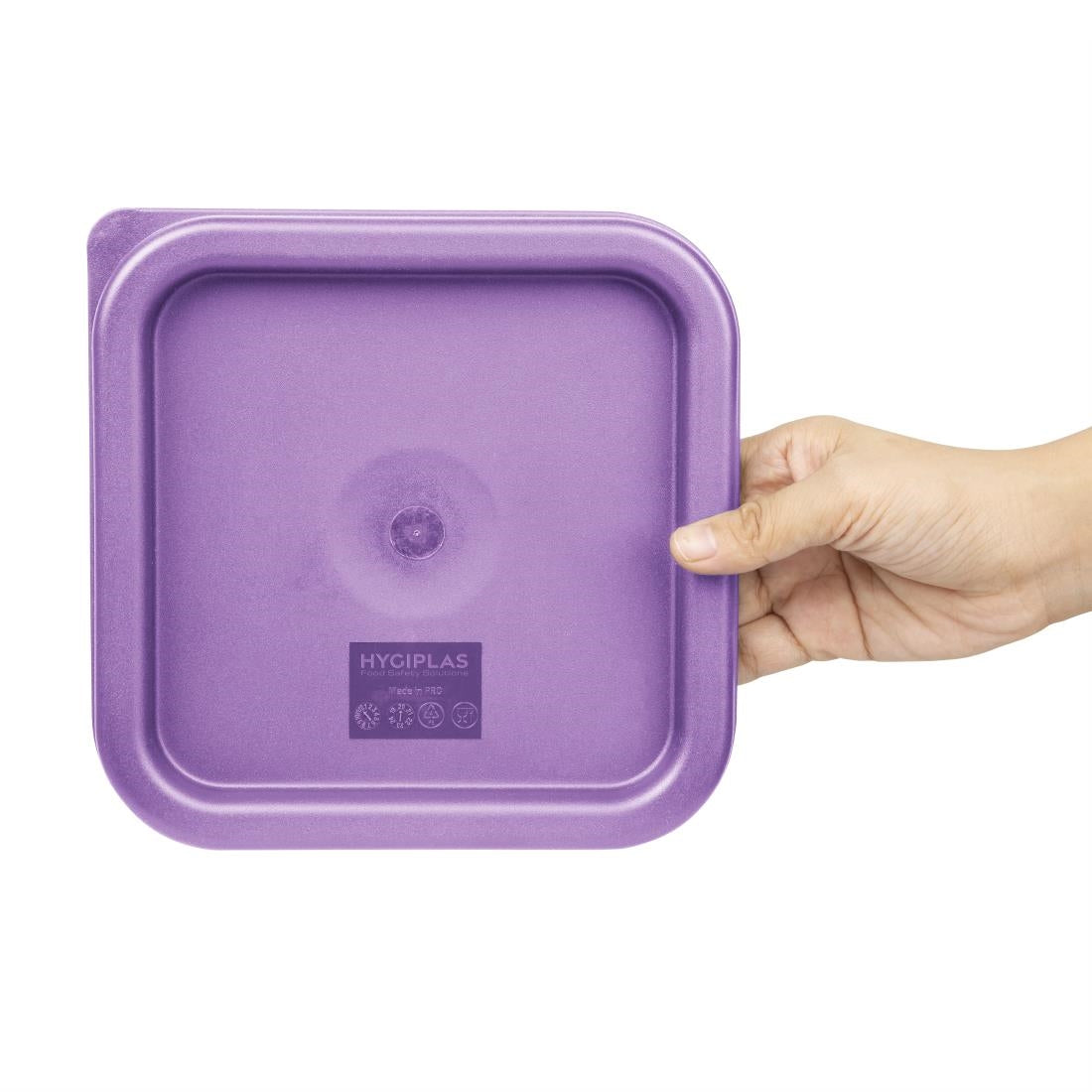 Hygiplas Square Food Storage Container Lid Purple Small - FX143
