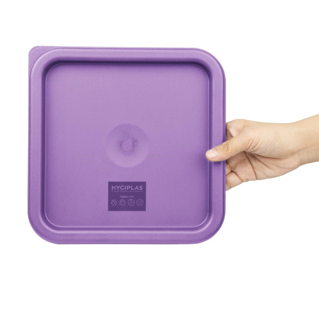 Hygiplas Square Food Storage Container Lid Purple Medium - FX144