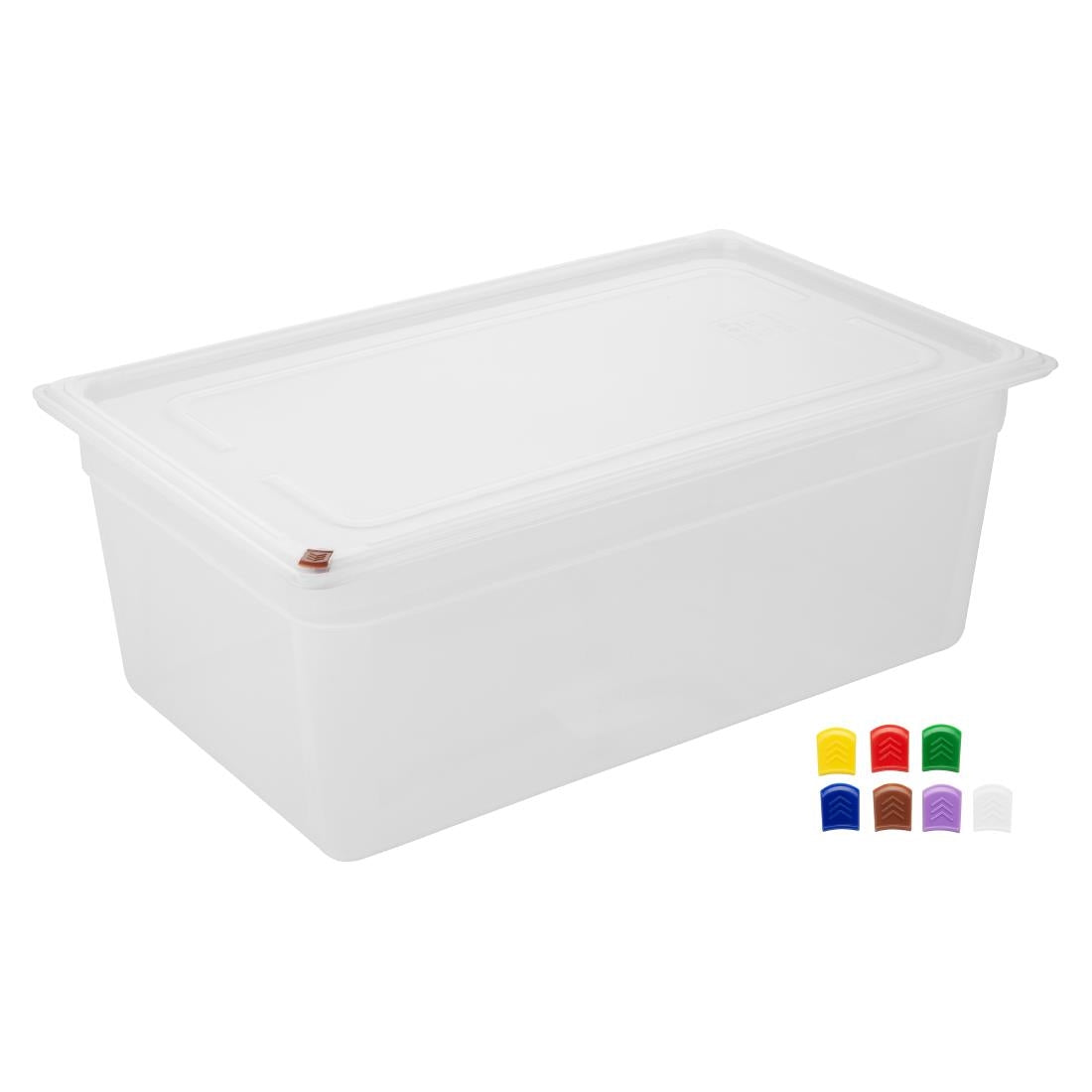 Hygiplas Click PP 1/1 GN Container with Lid & 7 Colour Clips 200mm 25.6Ltr (2 Pack) - FZ088