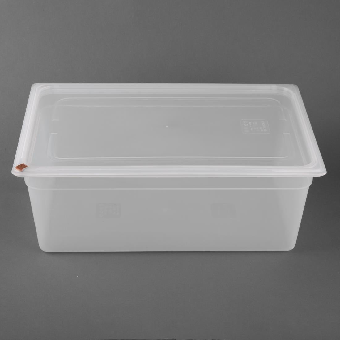 Hygiplas Click PP 1/1 GN Container with Lid & 7 Colour Clips 200mm 25.6Ltr (2 Pack) - FZ088