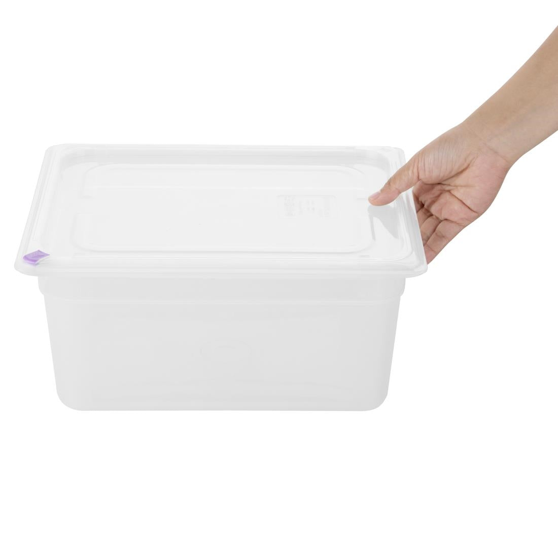 Hygiplas Click PP 1/2 GN Container with Lid & 7 Colour Clips 150mm 8.9Ltr (4 Pack) - FZ090