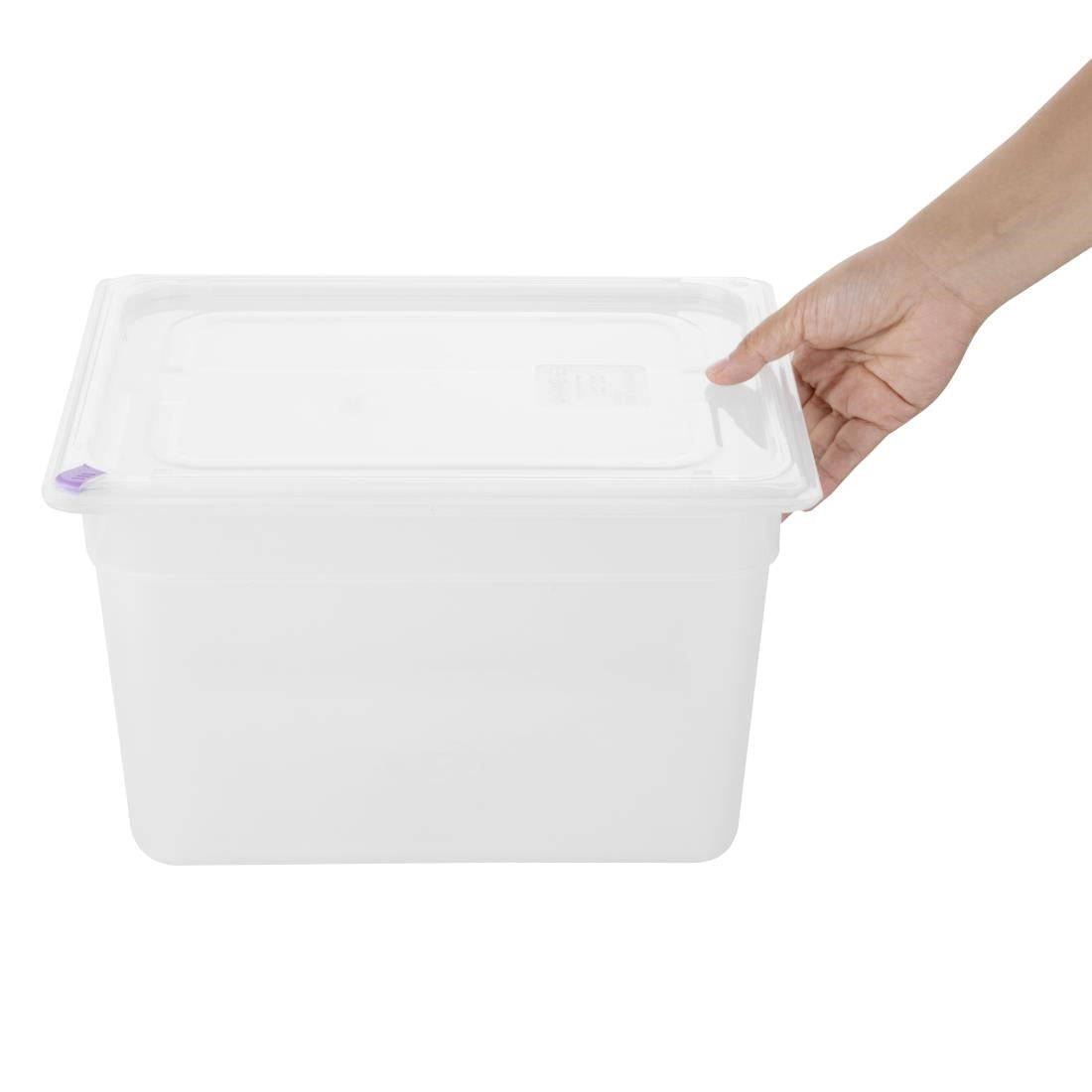 Hygiplas Click PP 1/2 GN Container with Lid & 7 Colour Clips 200mm 11.7Ltr (4 Pack) - FZ091