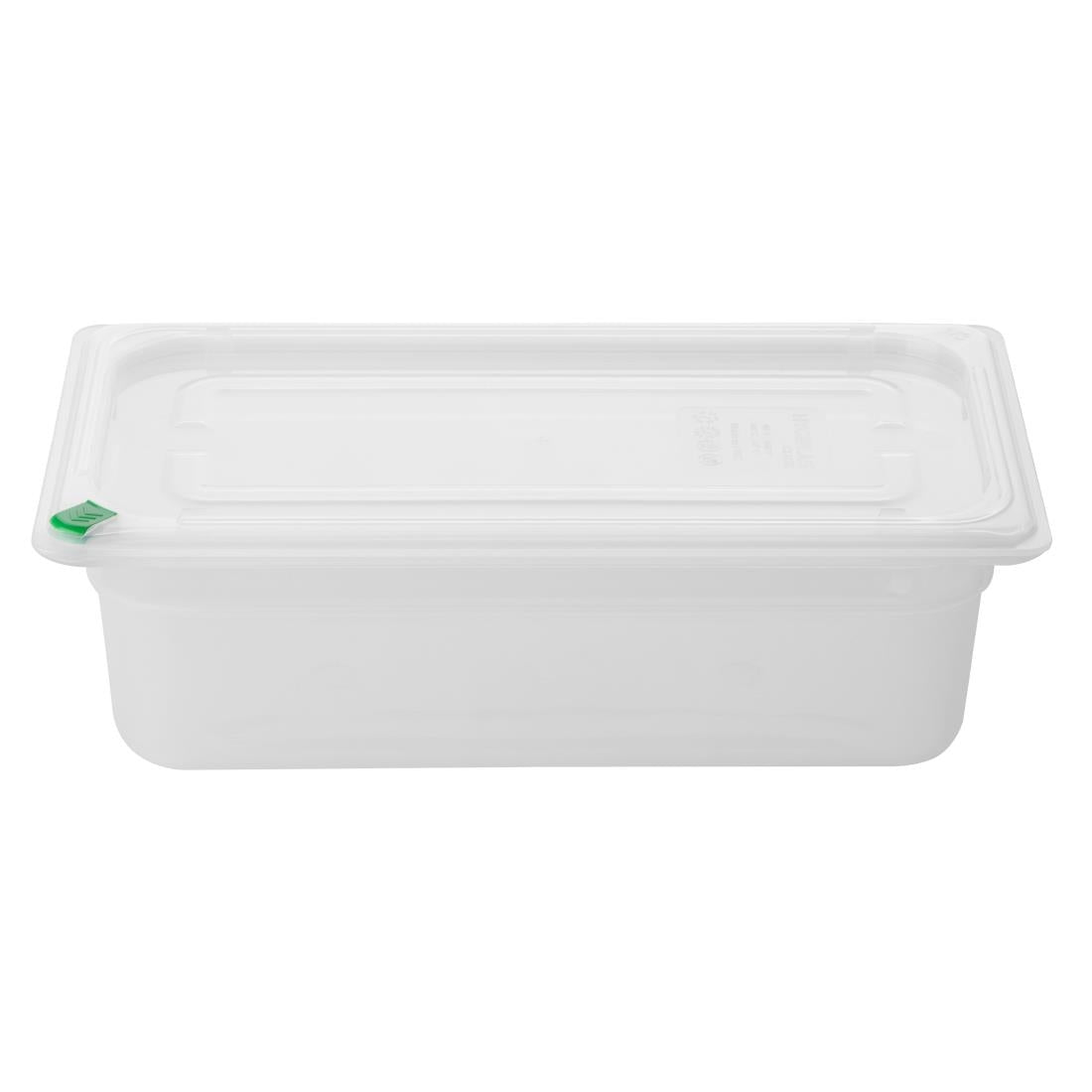 Hygiplas Click PP 1/3 GN Container with Lid & 7 Colour Clips 100mm 3.6Ltr (4 Pack) - FZ092