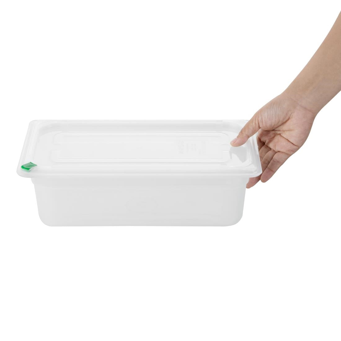 Hygiplas Click PP 1/3 GN Container with Lid & 7 Colour Clips 100mm 3.6Ltr (4 Pack) - FZ092