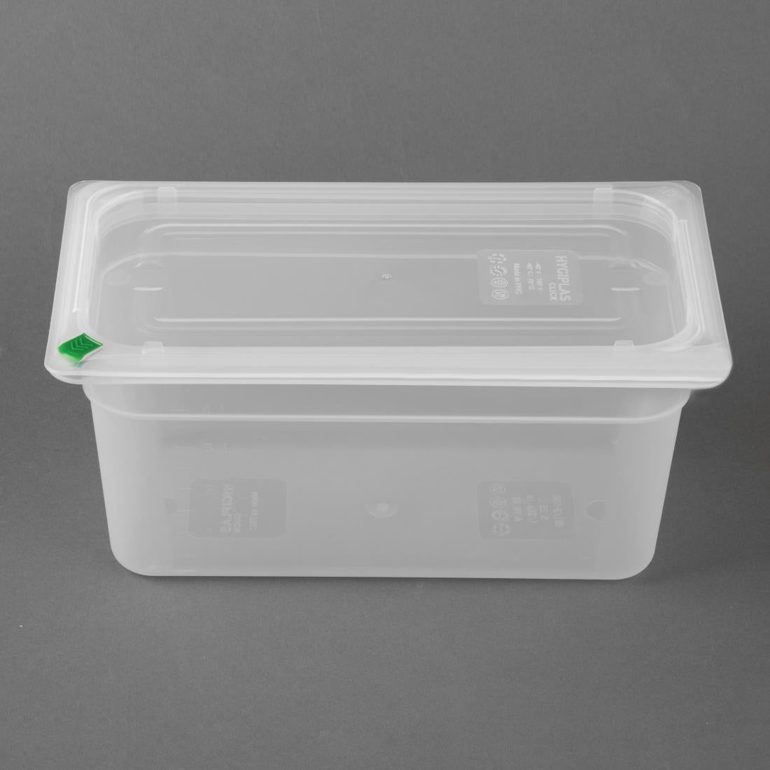Hygiplas Click PP 1/3 GN Container with Lid & 7 Colour Clips 150mm 5.3Ltr (4 Pack) - FZ093