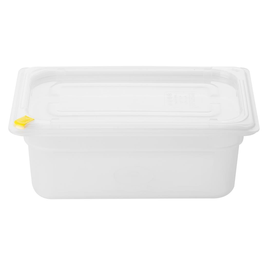 Hygiplas Click PP 1/4 GN Container with Lid & 7 Colour Clips 100mm 2.5Ltr (4 Pack) - FZ095