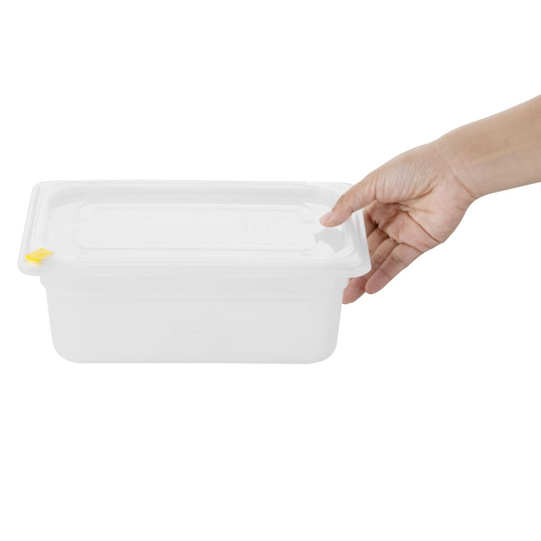 Hygiplas Click PP 1/4 GN Container with Lid & 7 Colour Clips 100mm 2.5Ltr (4 Pack) - FZ095